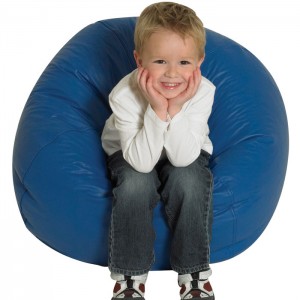 blue bean bag, bean bag chair