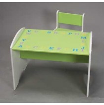 ABC Table with Chair in Green & White