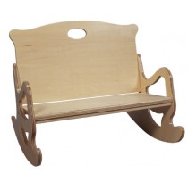 Child's Secured Puzzle Rocking Bench in Natural