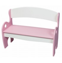 Pink & White Arched Back Kids Park Bench