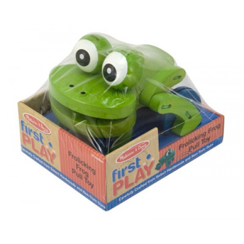 frolicking frog pull toy