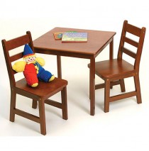 Lipper Child's Square Table & 2 Chairs Set - Cherry