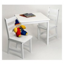 Lipper Child's Square Table & 2 Chairs Set - White