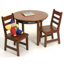 Lipper Child's Round Table & 2 Chairs Set - Cherry