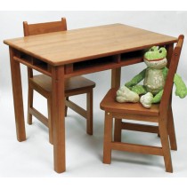 Lipper Child's Rectangle Table & 2 Chairs Set - Pecan