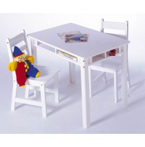 Lipper Child's Rectangle Table & 2 Chairs Set - White