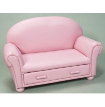 Pink Upholstered Chaise Lounge W/ Pull Out Drawer