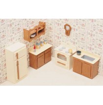 Wood Dollhouse Furniture Kit - The Kitchen Furniture