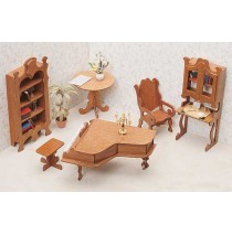 Wood Dollhouse Furniture Kit - The Library Furniture