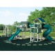 Swing Kingdom Tunnel Escape Playhouse Vinyl Swing Set - 4 Color Options - C3T-almond-green.jpg