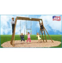 Classic Wooden Swing Set / Monkey Bars & Chained Accessories