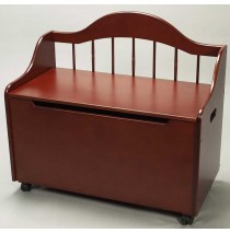 Deacon Style Toy Chest & Bench on Casters in Cherry