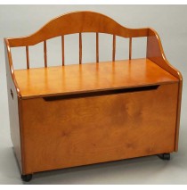 Deacon Style Toy Chest & Bench on Casters in Honey