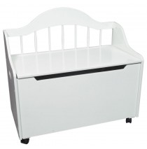 Deacon Style Toy Chest & Bench on Casters in White