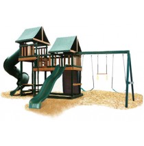 Kidwise Congo Monkey Playsystems #3 Swing Set Green & Sand