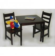 Lipper Child's Square Table & 2 Chairs Set - Espresso