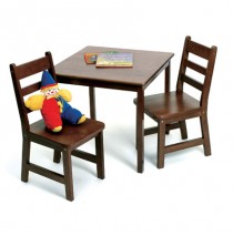 Lipper Square Table & 2 Chairs Set - Walnut