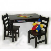 Lipper Child's Rectangle Table & 2 Chairs Set - Espresso