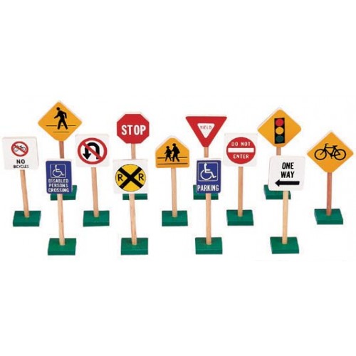 7" Block Play Traffic Signs G309 by Guidecraft for sale online 