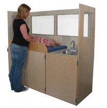 Strictly For Kids Mainstream Changing Station with Laminate, Vision Panels, 66''w x 24''d x 60''h