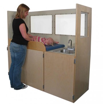 Strictly for Kids Mainstream Changing Station, steel sink, w/Lexan Vision Panels, 66''w x 24''d x 60''h - SF430VP-360x365.jpg