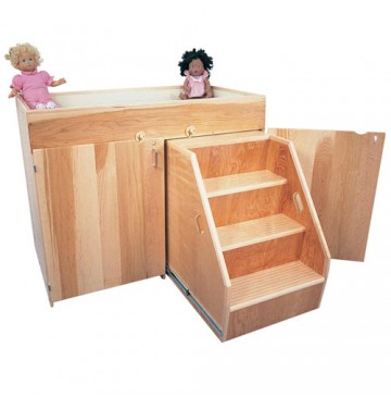 Strictly For Kids Deluxe Changing Table with Steps, Laminate, 45''w x 24''d x 36''h - SK402-360x365.jpg