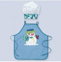 Snowman Child Apron with chef hat