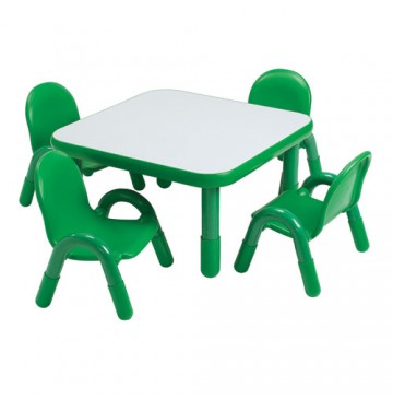 Angeles Baseline Square Table & 4 Chair Set - Green - Square-White-Table-Green-Ch-360x365.jpg
