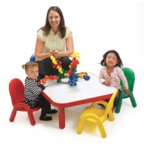 Angeles Baseline Square Table & 4 Chair Set - Red Primary