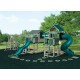 Swing Kingdom Tunnel Escape Playhouse Vinyl Swing Set - 4 Color Options - c3t-clay-green.jpg