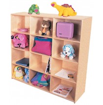 Maple Jumbo Cubbies For 12, 48''w x16''d x 48''h (Mainstream shown)