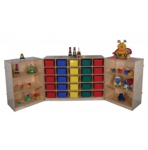 Deluxe Tri-Fold Storage with Cubbies for 25, 36''h (Mainstream shown)