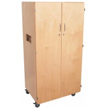 Mainstream Birch Teacher's Cabinet with locking casters, 30''w x 24''d x 60''h