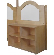 Mainstream Wave Design Room Divider w/24''h Storage w/2 Shelves & Dividers, 36"w x 15-3/4"d x 52"h