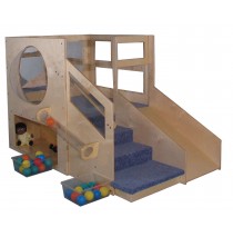 Strictly for Kids Mainstream Infant Toddler 2 Loft B with 2-Storages & Bubble, Beige Carpet (Blue shown)