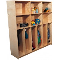 Deluxe School Age Divided Lockers w/Cubbies for 10, 72''w x 15''d x 60''h (Mainstream for 6 shown)