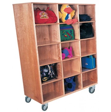 Mainstream Double Faced Jumbo Cubbies for 30 with Locking Casters, 48''w x 26''d x 64''h (Deluxe shown) - sk1064sa_jumbodblcub_30-360x365.jpg