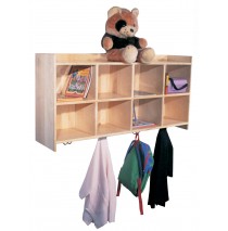 Deluxe Maple Wallhanging Cubbies for 8, 48''w x 12''d x 24''h