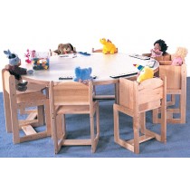 Deluxe Preschool 48'' Round Table 21h (60'' Round shown; chairs not included)