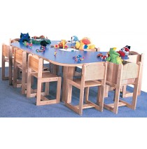 Deluxe Preschool Kidney Table, 48d x 72w x 21h (Chairs not included)