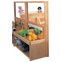 Deluxe Room Divider with 18''h Storage & Mirror