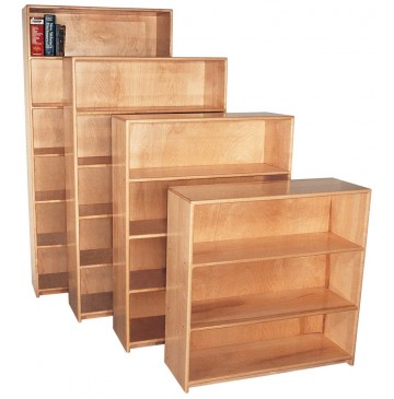 Deluxe Maple Bookcase, 36''w x 12''d x 72''h, 5 shelves (3rd unit in photo) - sk3701-3-4-5_dlxbookcase-360x365.jpg