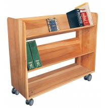 Strictly For Kids Deluxe Book Truck with 2 sloped & 1 standard shelf, 42''w x 16''d x 42''h