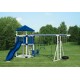 Swing Kingdom Deluxe Kastle Tower Vinyl Swing Set KC5 - 4 Color Options - kc5-white-blue.jpg