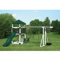 Swing Kingdom Deluxe Kastle Tower Vinyl Swing Set KC5 - 4 Color Options