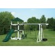 Swing Kingdom Deluxe Kastle Tower Vinyl Swing Set KC5 - 4 Color Options - kc5-white-green.jpg