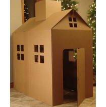 Cardboard Playhouse Corrugated Box Play House - Palmer's Playhouse Stands Almost 5 feet tall