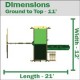 Sun Valley I Swing Set with Green Vinyl Tarp - sunvalley1dimensions.jpg