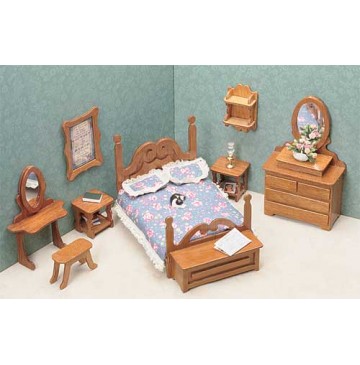 Wood Dollhouse Furniture Kits - The Bedroom Furniture - 7201-Bedroom-360x365.jpg